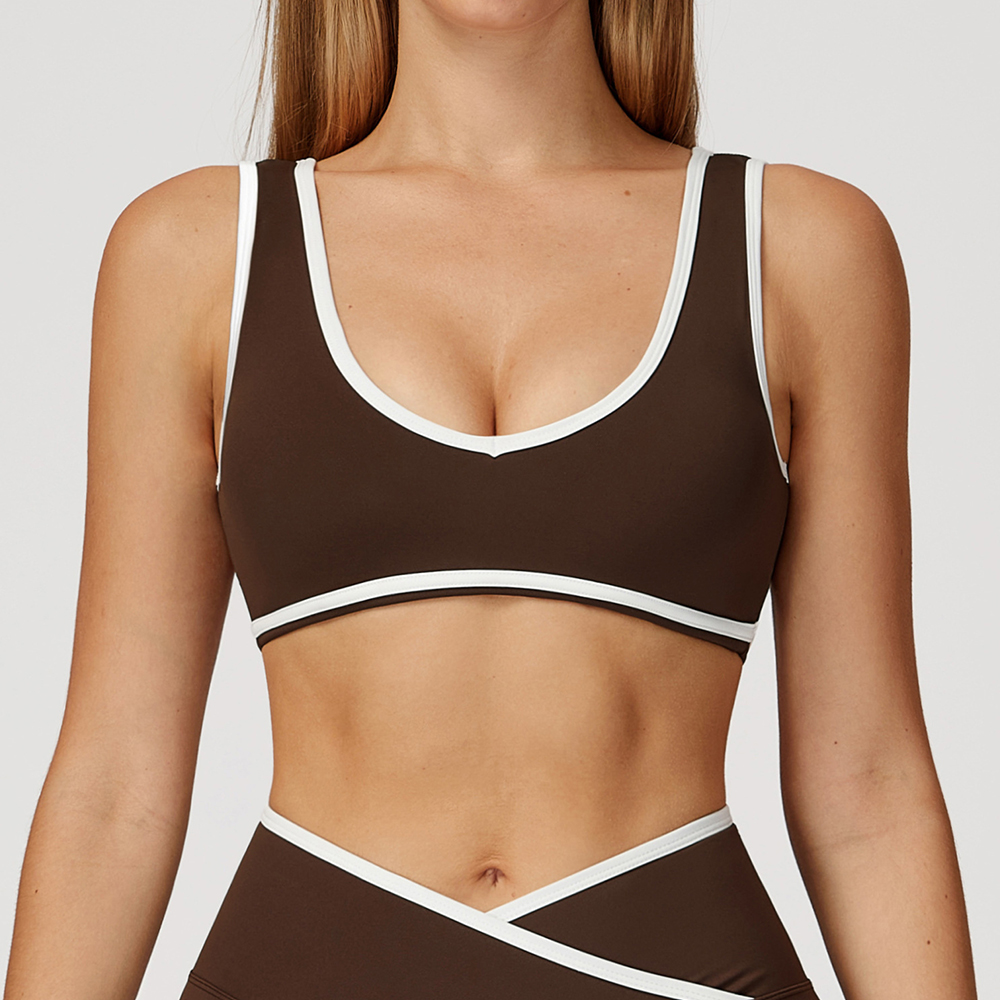V-Neck Sports Bra Women Top Pu - Plunge Bra Push Up ulasan dan harga