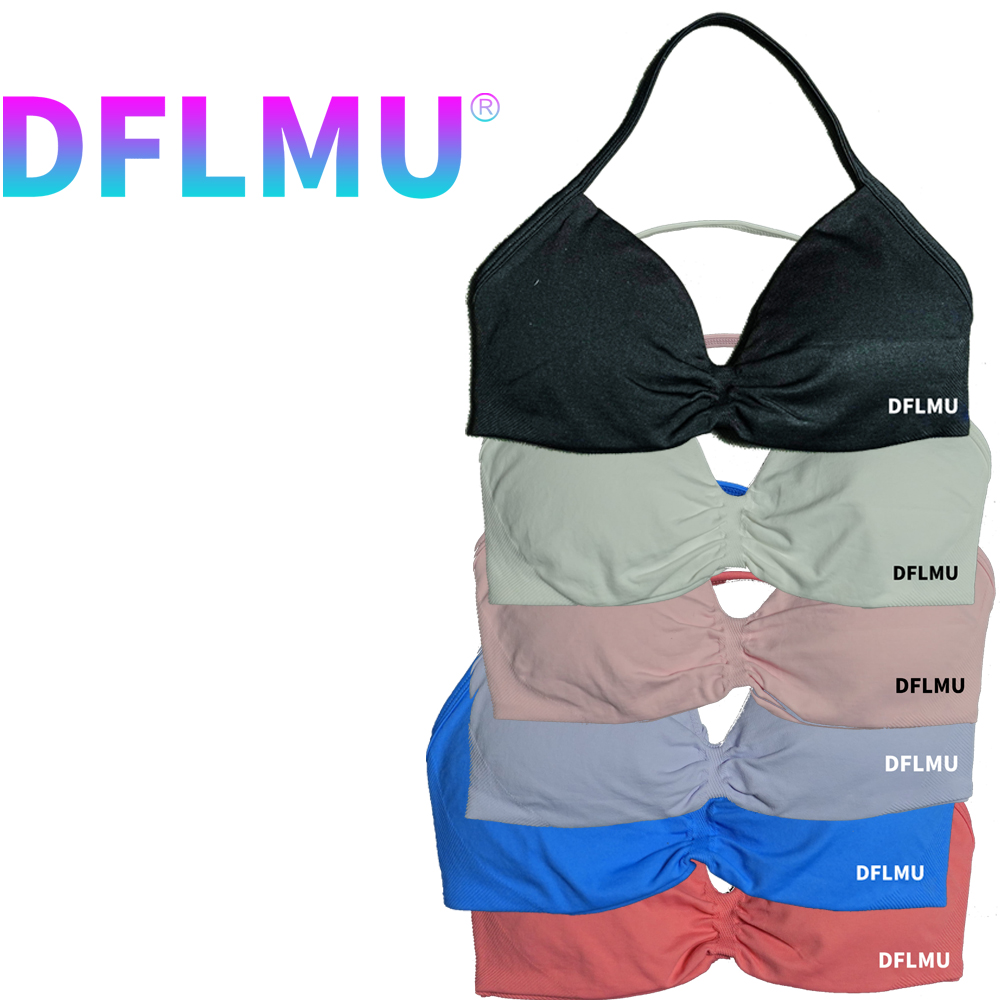 DFLMU Women Halter Sports Bra  - Plunge Bra Push Up ulasan dan harga