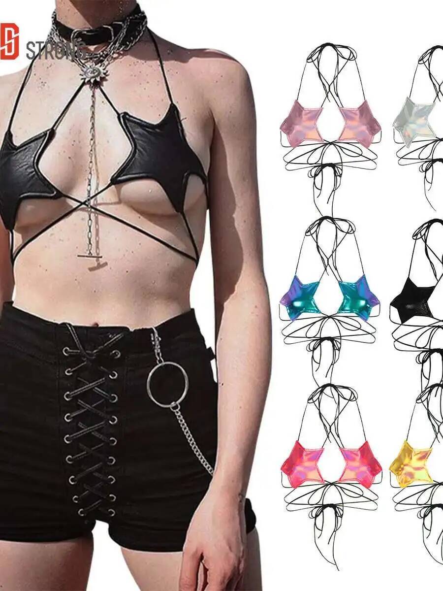 Women's Metallic Star Bra Top  - Lace Bralette Set ulasan dan harga