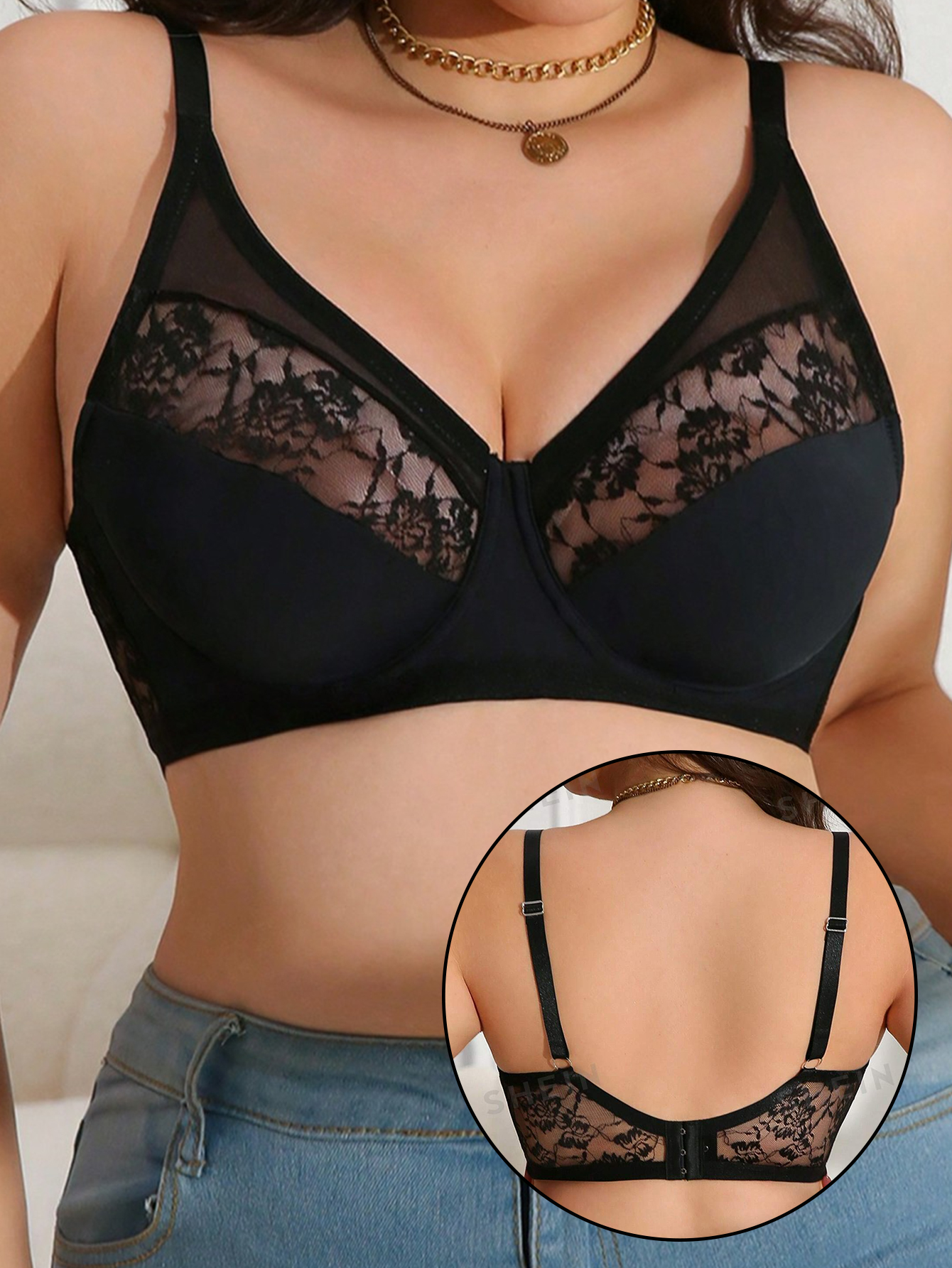 Plus Size Lace Minimizer Bra,  - Minimizer Bra Women ulasan dan harga
