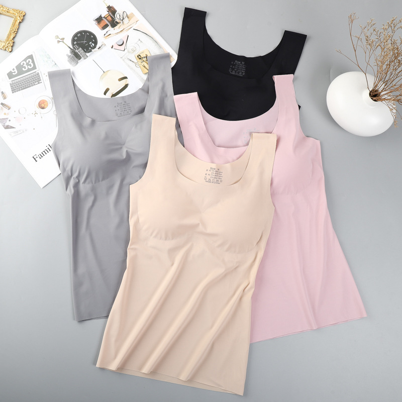 Ice Silk Wireless Push Up Tank - T Shirt Bra Seamless ulasan dan harga