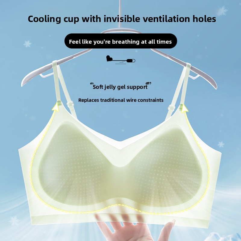 Ice Silk Sleep Bra Tank Top Wo - Sleep Bra Bralette ulasan dan harga