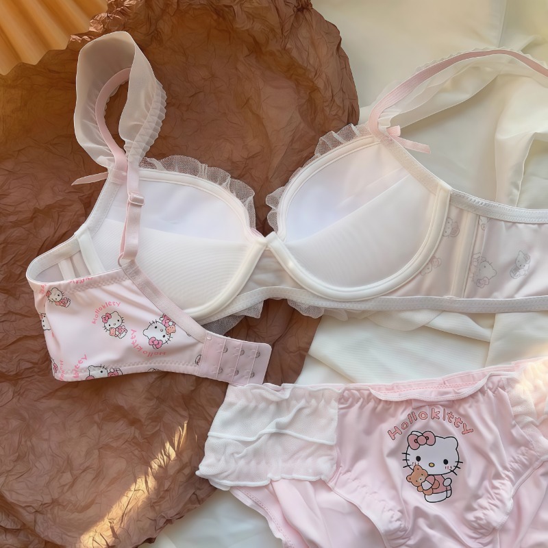 Sanrio Cute Japanese Bra Hello - Lace Bralette Set ulasan dan harga